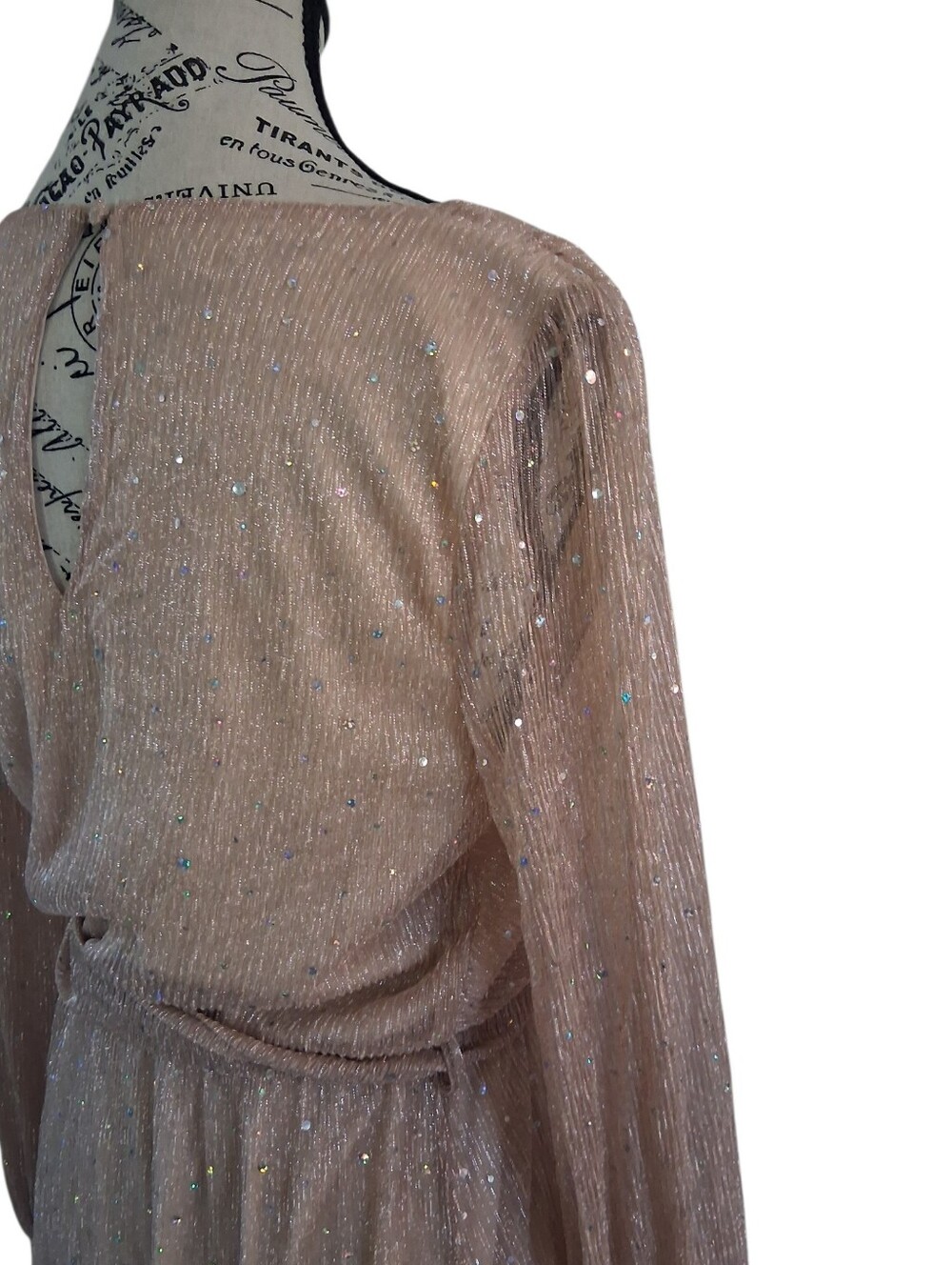 Baltic Born Blush Sequin Wrap Maxi Dress Medium Wedding Maternity Friendly - Picture 3 of 8